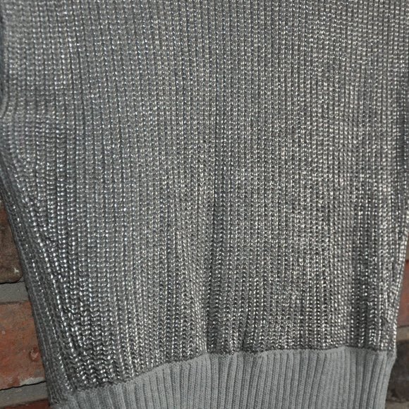 A/X Armani Exchange Sleeveless Gray Metallic Silver Knit Zip-up Sweater Vest S - Picture 12 of 13